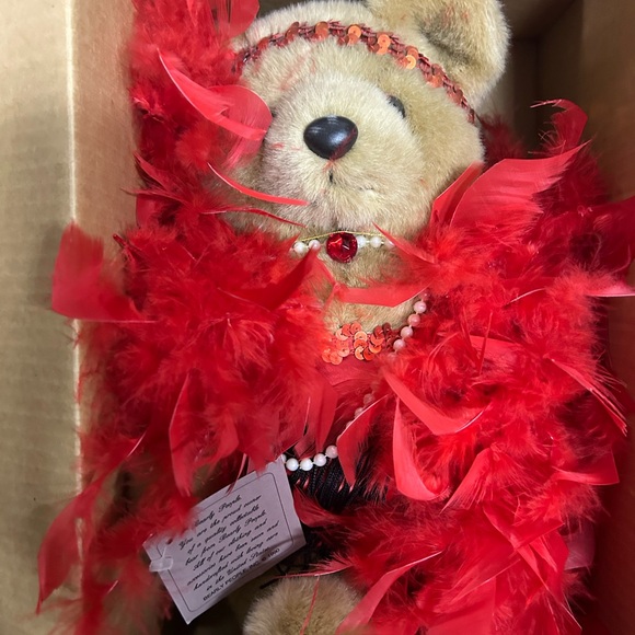 Vintage Bearly People Red Fancy Teddy Bear